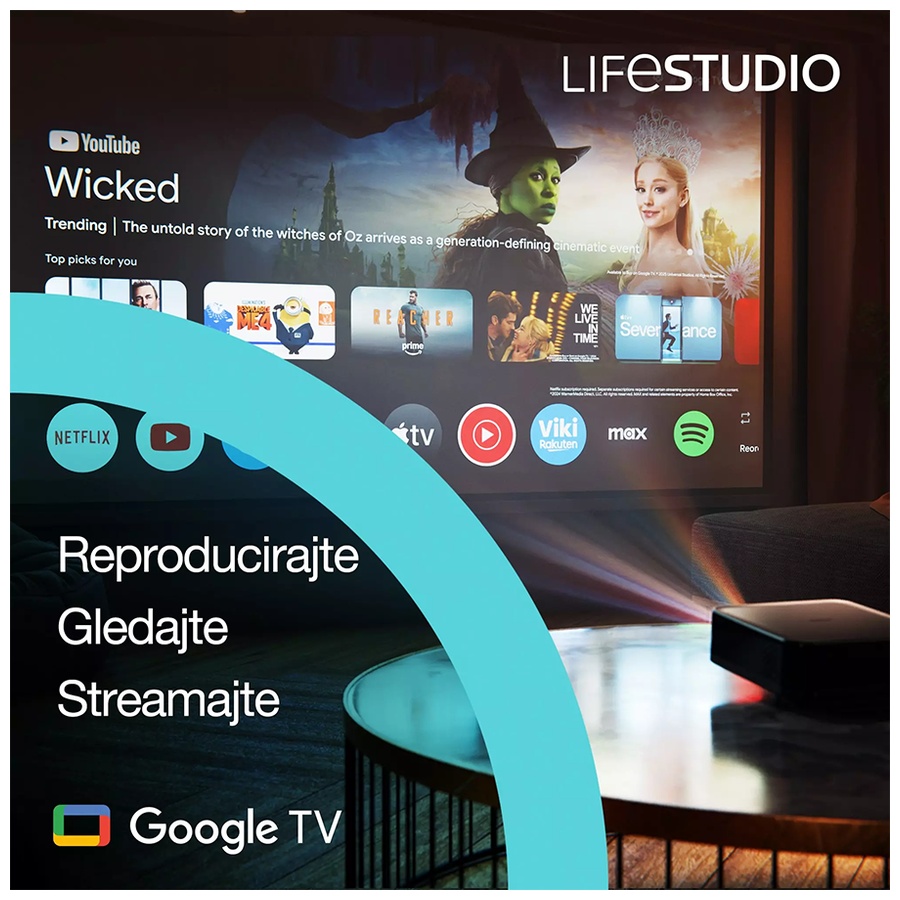 Projektor Epson Lifestudio Pop EF-61W. 3LCD.Laser Full HD. Android TV. 700 lumena, Sound by Bose, Google TV, prijenosni, Sound by Bose, Google TV. - Image 5
