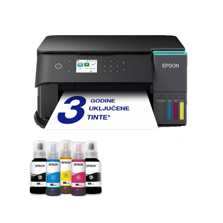 Printer EPSON EcoTank L6360 print/scan/copy/ 33str/min crno-bijelo.20str/min boja. 4800x1200 dpi. ADF, Duplex. WiFi, LAN Tinte 101